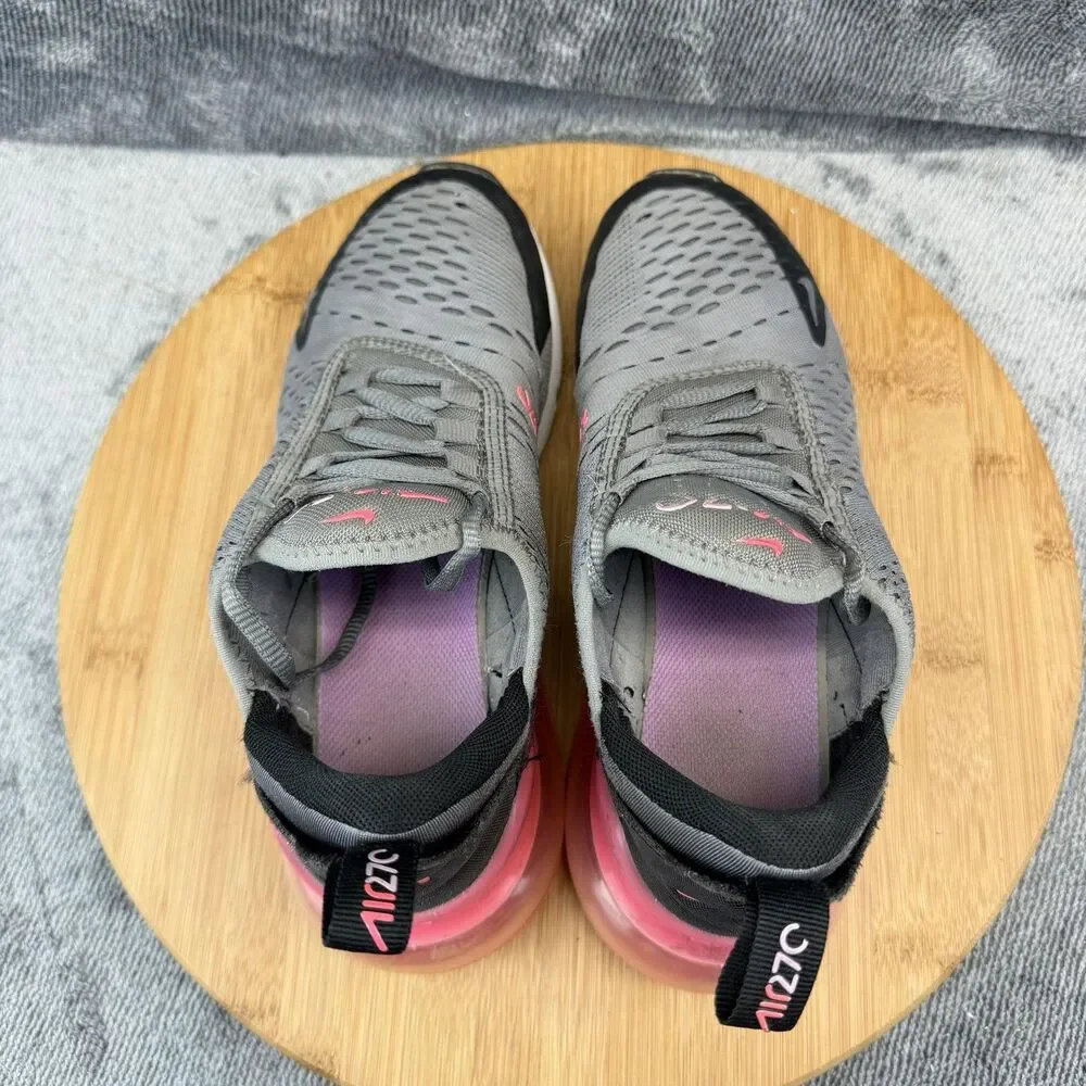 Nike Air Max 270 Shoes Boys Size 5Y Gray Pink Running Sneakers 943345-031